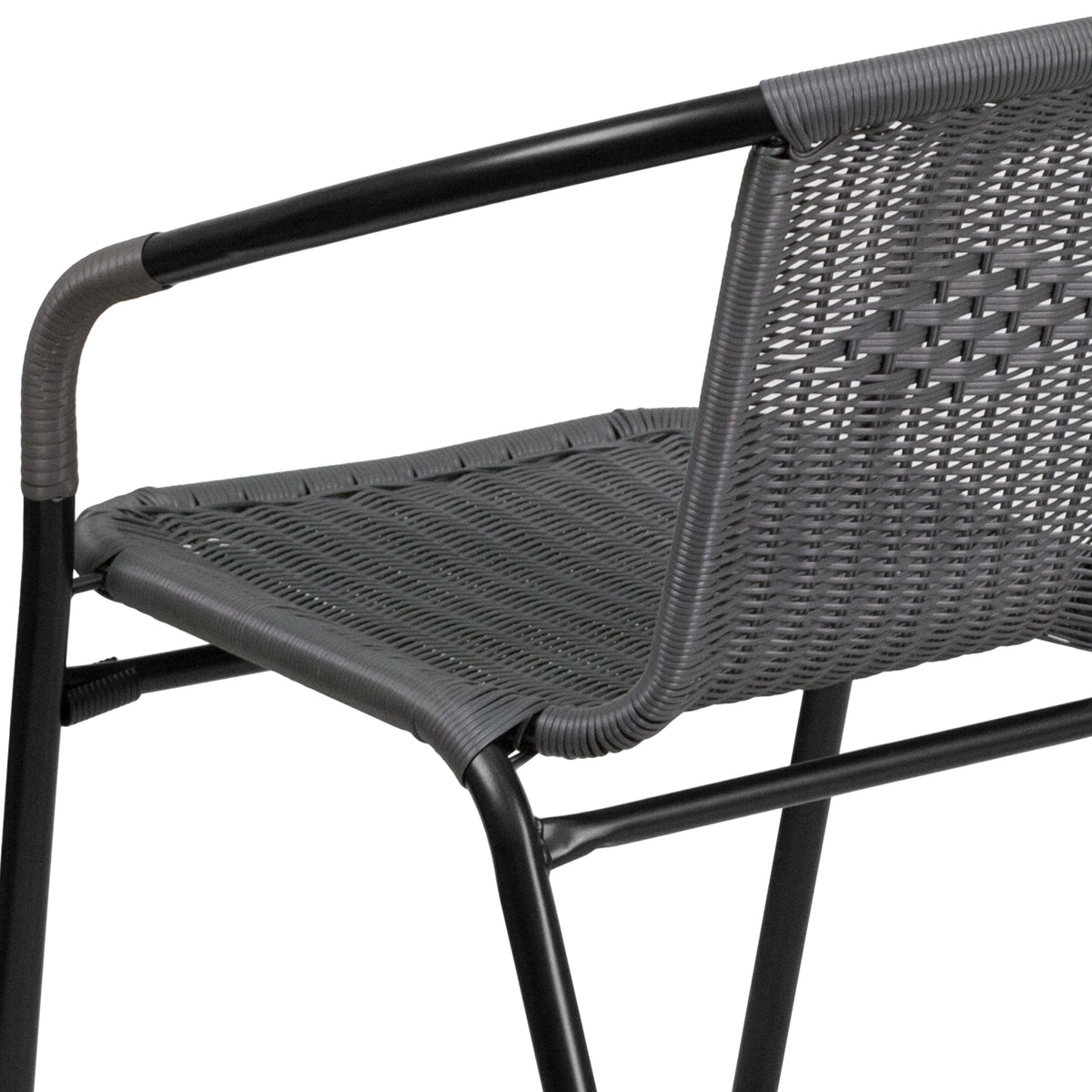 2 Pack Gray Rattan Stack Chair S9885