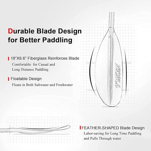 4 Piece Aluminum PP Kayak Paddle 220cm 230cm V543139