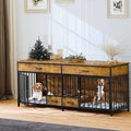 Large Breed Wooden Dog Crate Furniture with Drawers P168875