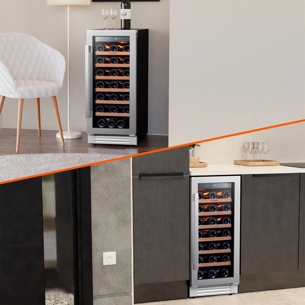 24 inch 54 Bottle Stainless Steel Wine Cooler O381
