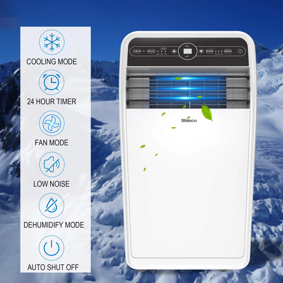 6400BTU 3-in-1 Portable Air Conditioner with Remote Control F2695