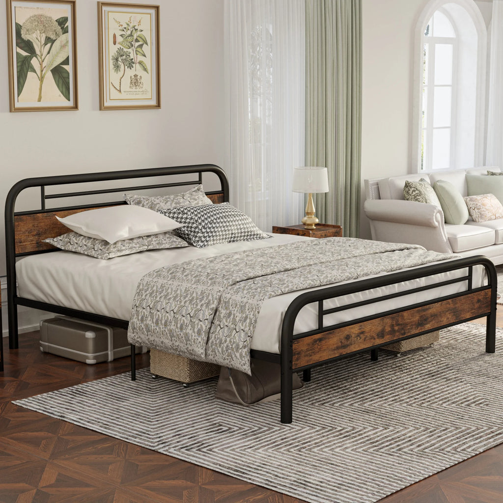 King Platform Bed Frame with Headboard M29427