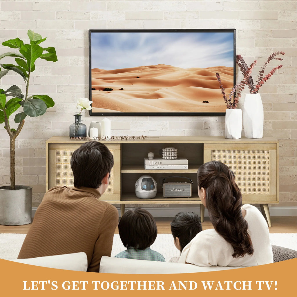 Farmhouse Rattan TV Stand for 75 inch TV D77185