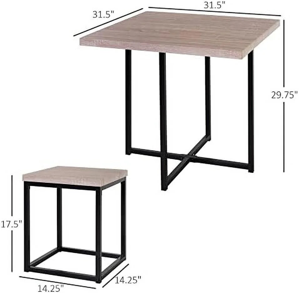 5 Piece Walnut Dining Table Set for 4 T210