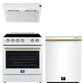 30 Electric Range, Range Hood and Dishwasher in White D374771