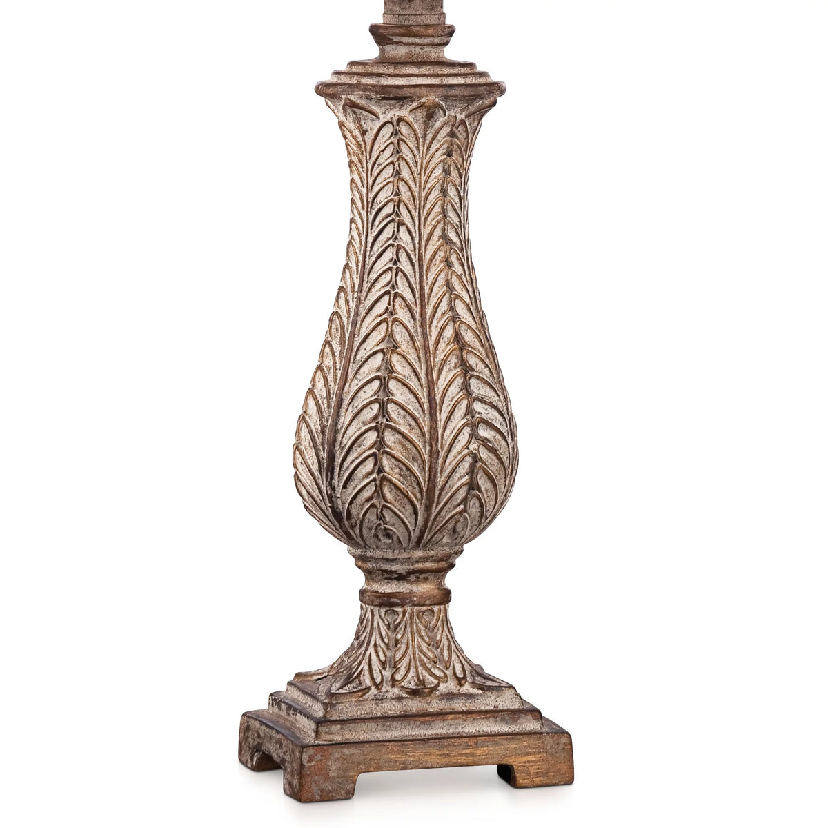 Antique Gold Table Lamp with Off White Rectangular Shade W675