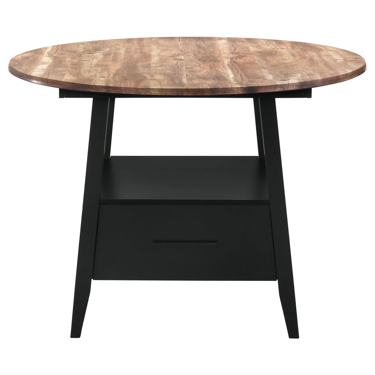 Round Counter Height Table Yukon Oak and Black N9664