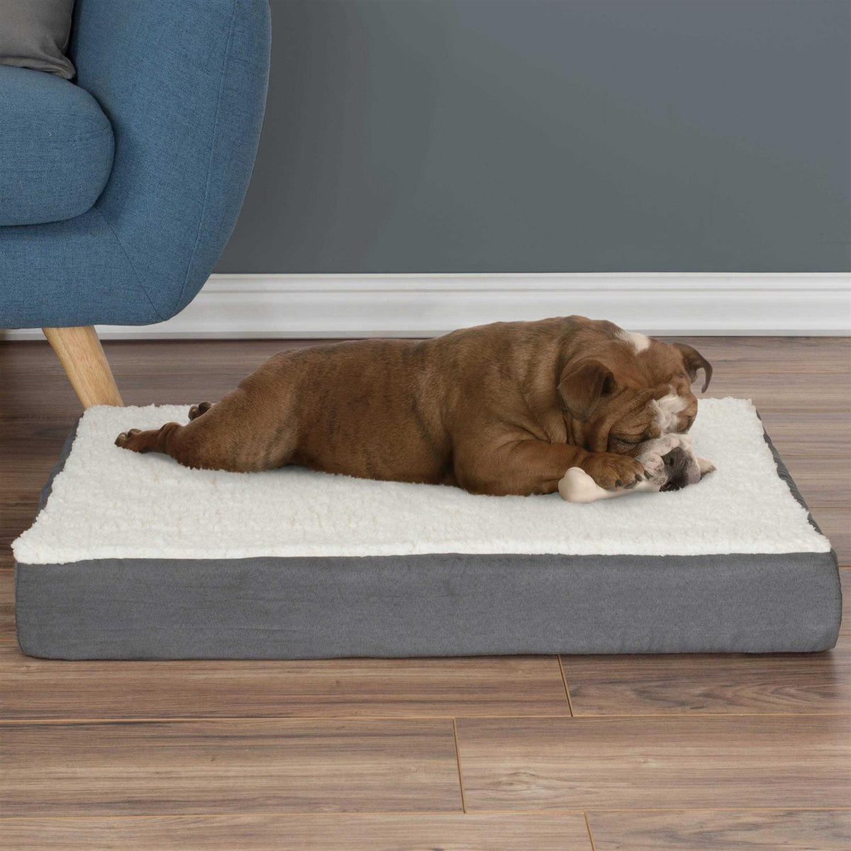 Sherpa Dog Bed with Memory Foam Cover S461