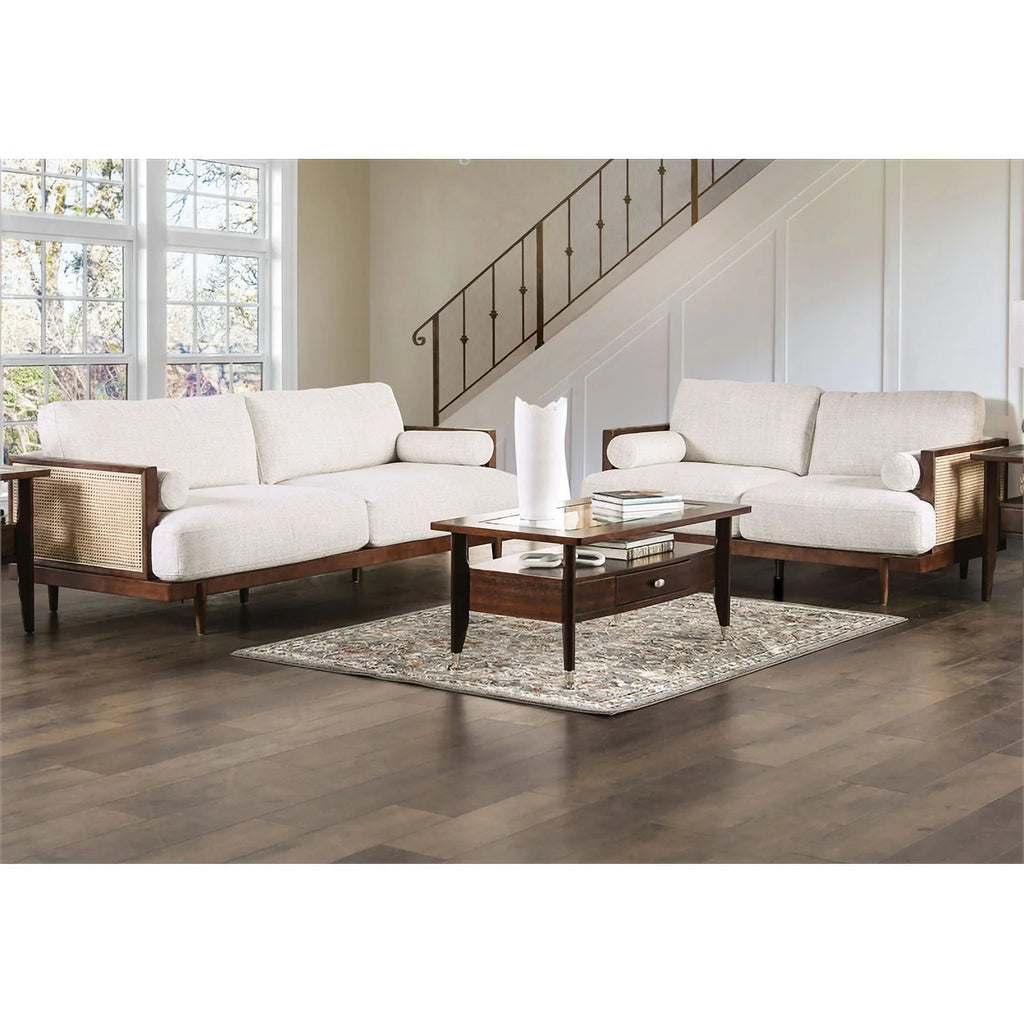 Solid Wood Sofa Set in Walnut Q445