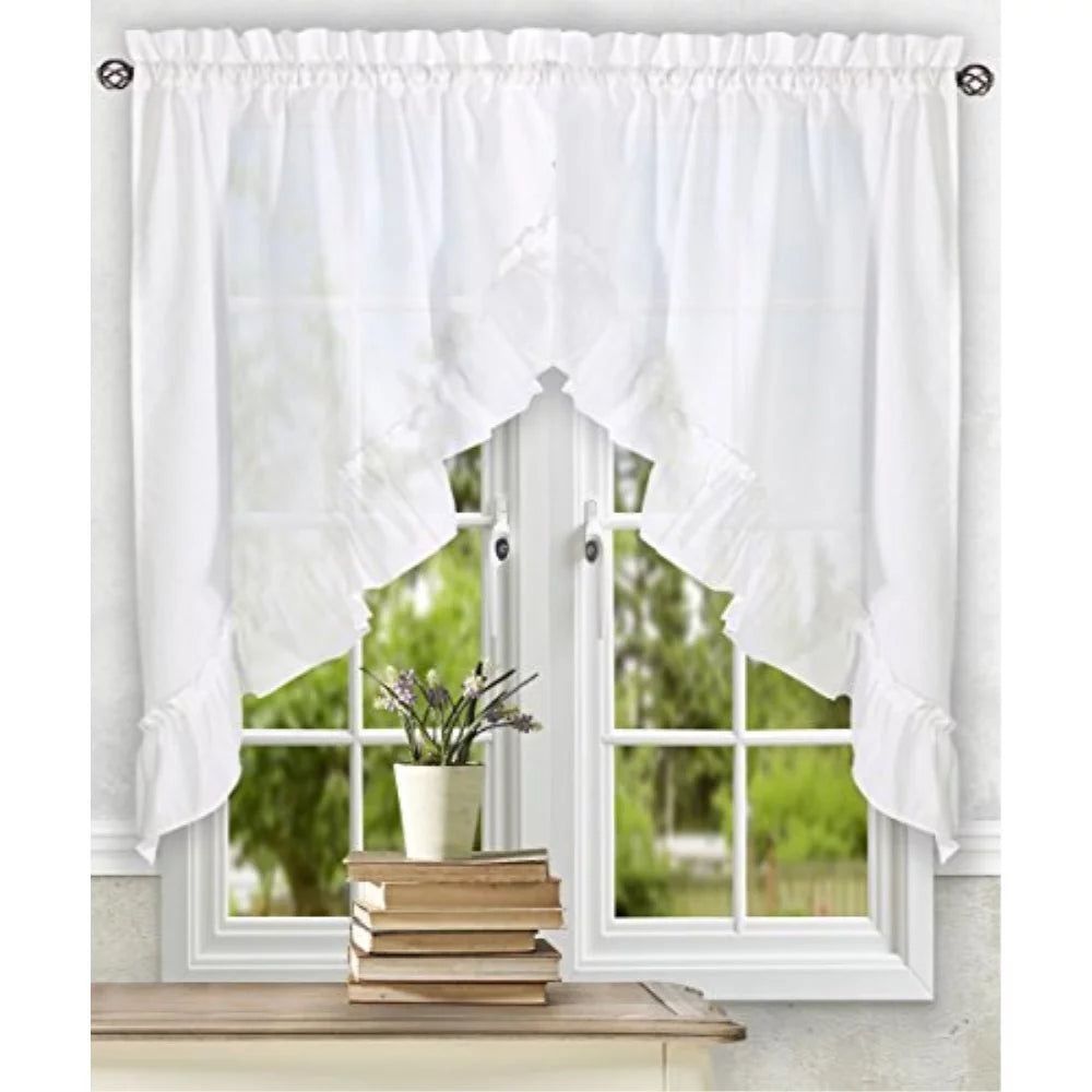 White 60" x 38" Curtain P9099