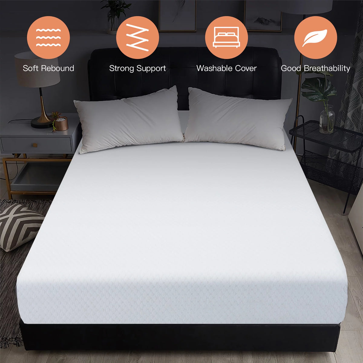 Twin Size 8'' Jacquard Foam Mattress Medium Firm K852