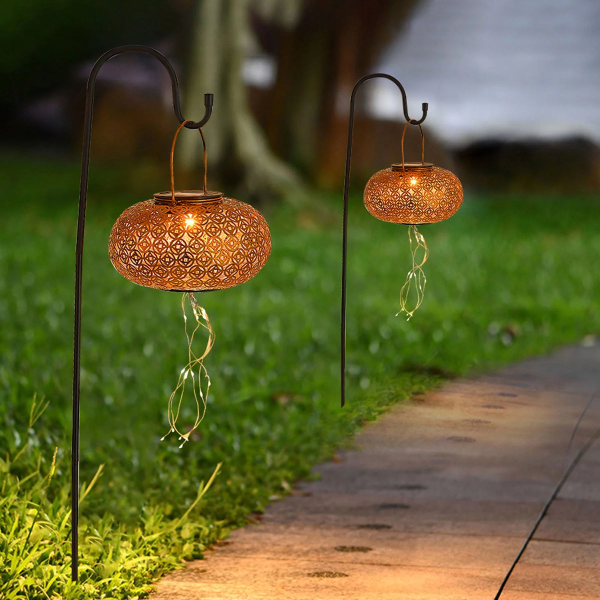 Solar Powered Chinese Lantern String Lamp M621317