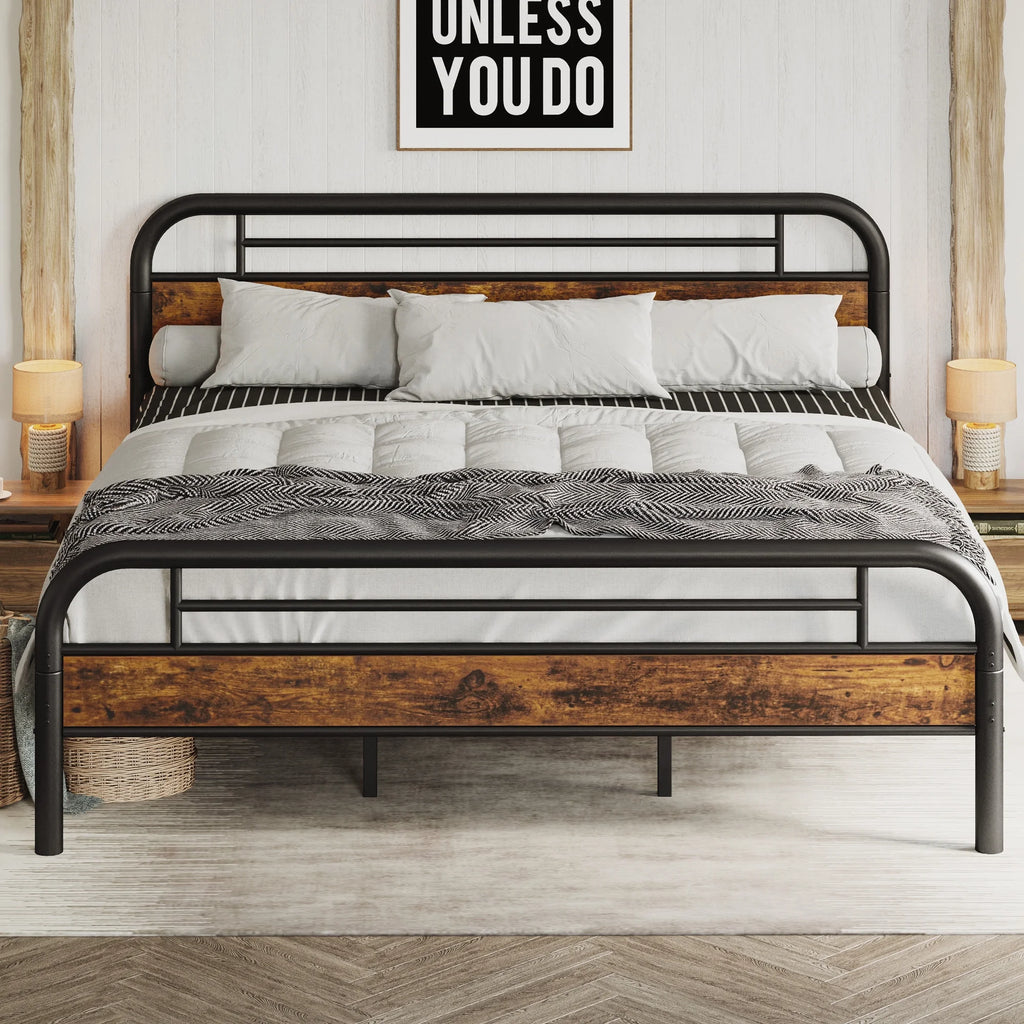 King Platform Bed Frame with Headboard M29427
