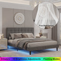 Queen Size Upholstered Platform Bed with Lights T940769