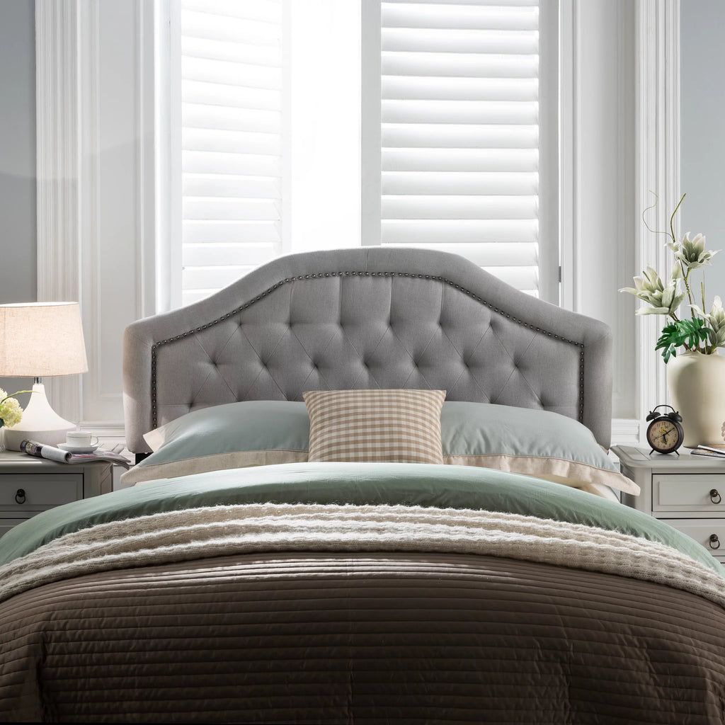 Light Gray Fabric Full/Queen Headboard M8786
