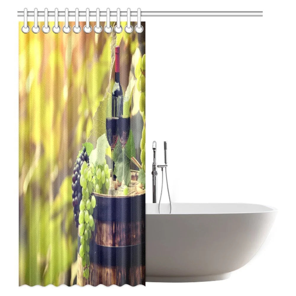 Fabric Bathroom Shower Curtain Set with Hooks, 60 X 72 Inches U280