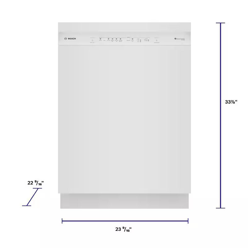 White Front Control Tall Tub Dishwasher with Stainless Steel Tub H447