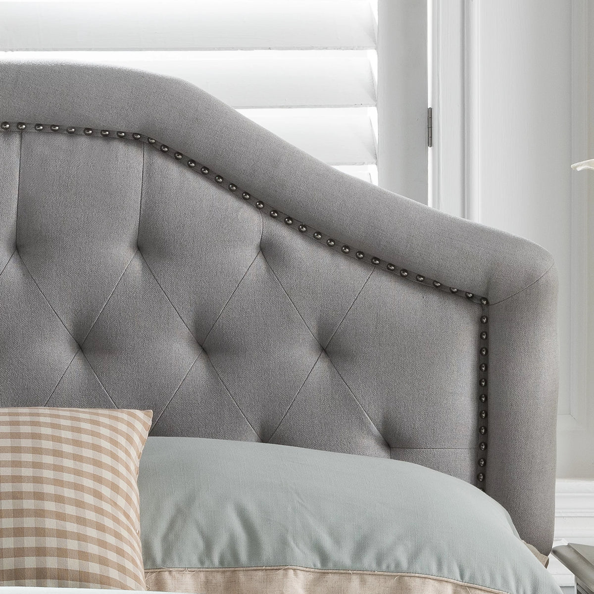 Light Gray Fabric Full/Queen Headboard M8786