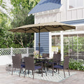 8-Piece Outdoor Patio Set with 13 ft Navy Umbrella I6767