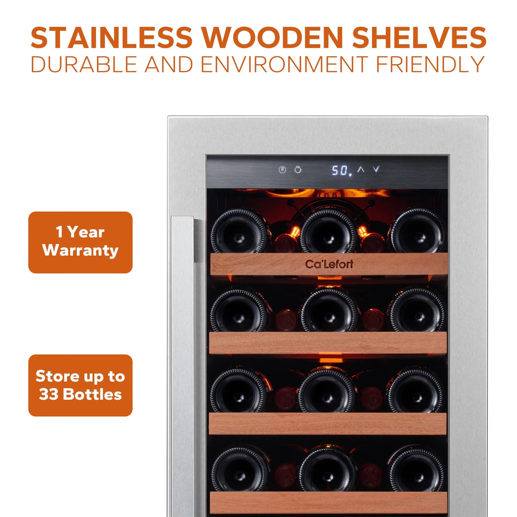 24 inch 54 Bottle Stainless Steel Wine Cooler O381