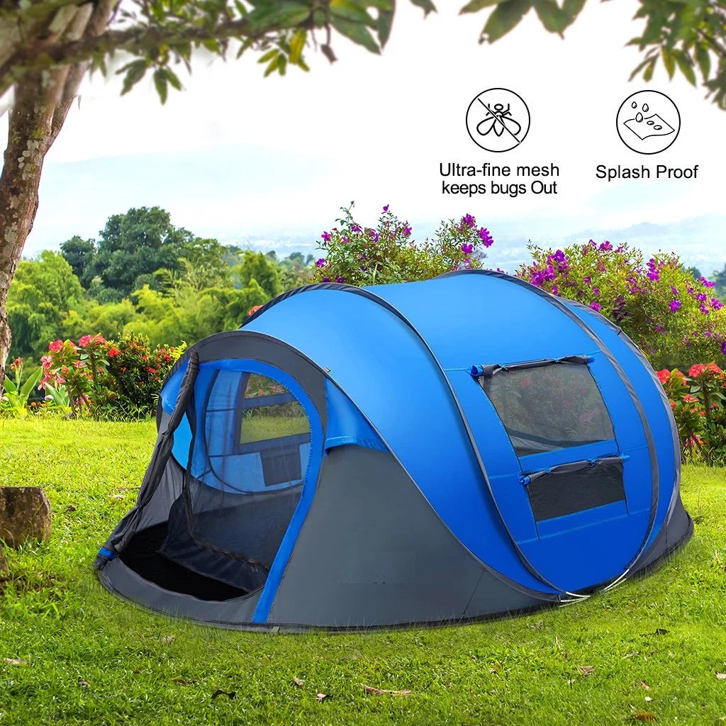 4 Person Pop up Tent Waterproof 2 Doors Q64023