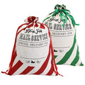 2 Pack Christmas Stripe Canvas Santa Sack with Drawstring S537806