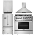 36 in. Gas Range, Range Hood, Dishwasher, Refrigerator R629