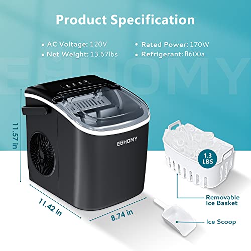 Portable Countertop Ice Maker with Basket and Scoop M9252