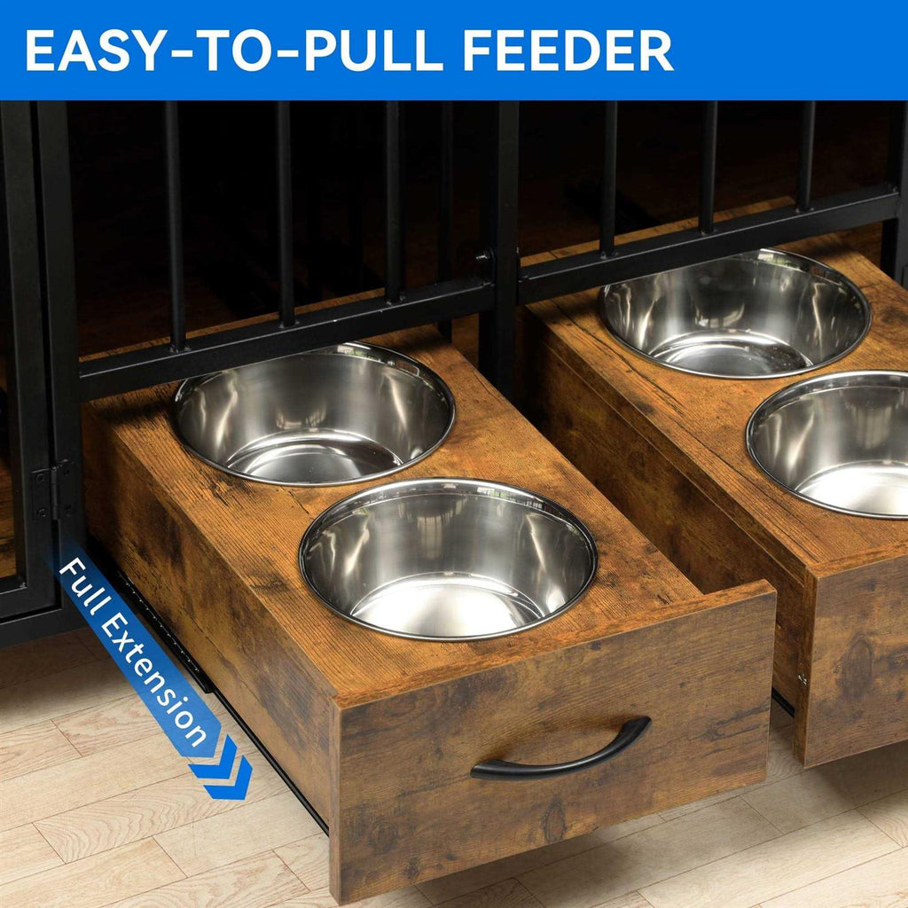 Large Breed Wooden Dog Crate Furniture with Drawers P168875