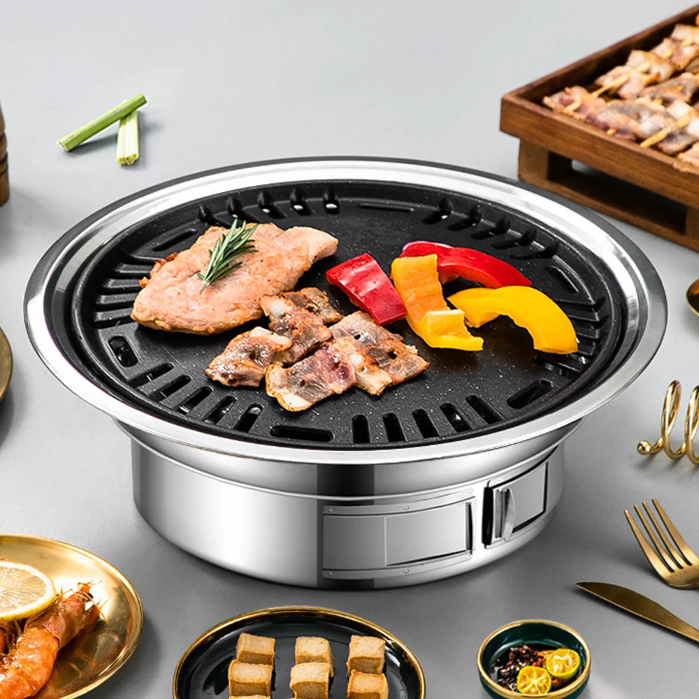 Charcoal Grill Non-stick Portable Stainless Steel BBQ F355031