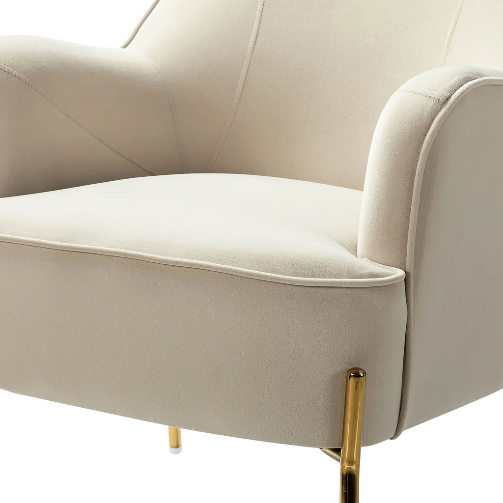 Modern Velvet Accent Chair with Metal Legs F3455