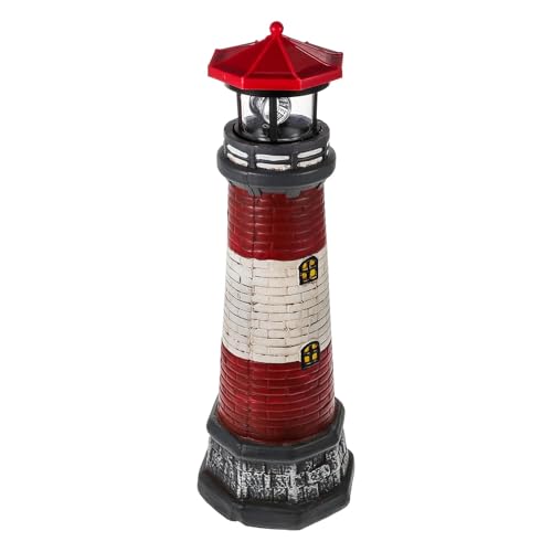 Solar Powered Led Lighthouse Garden Statue Q61897