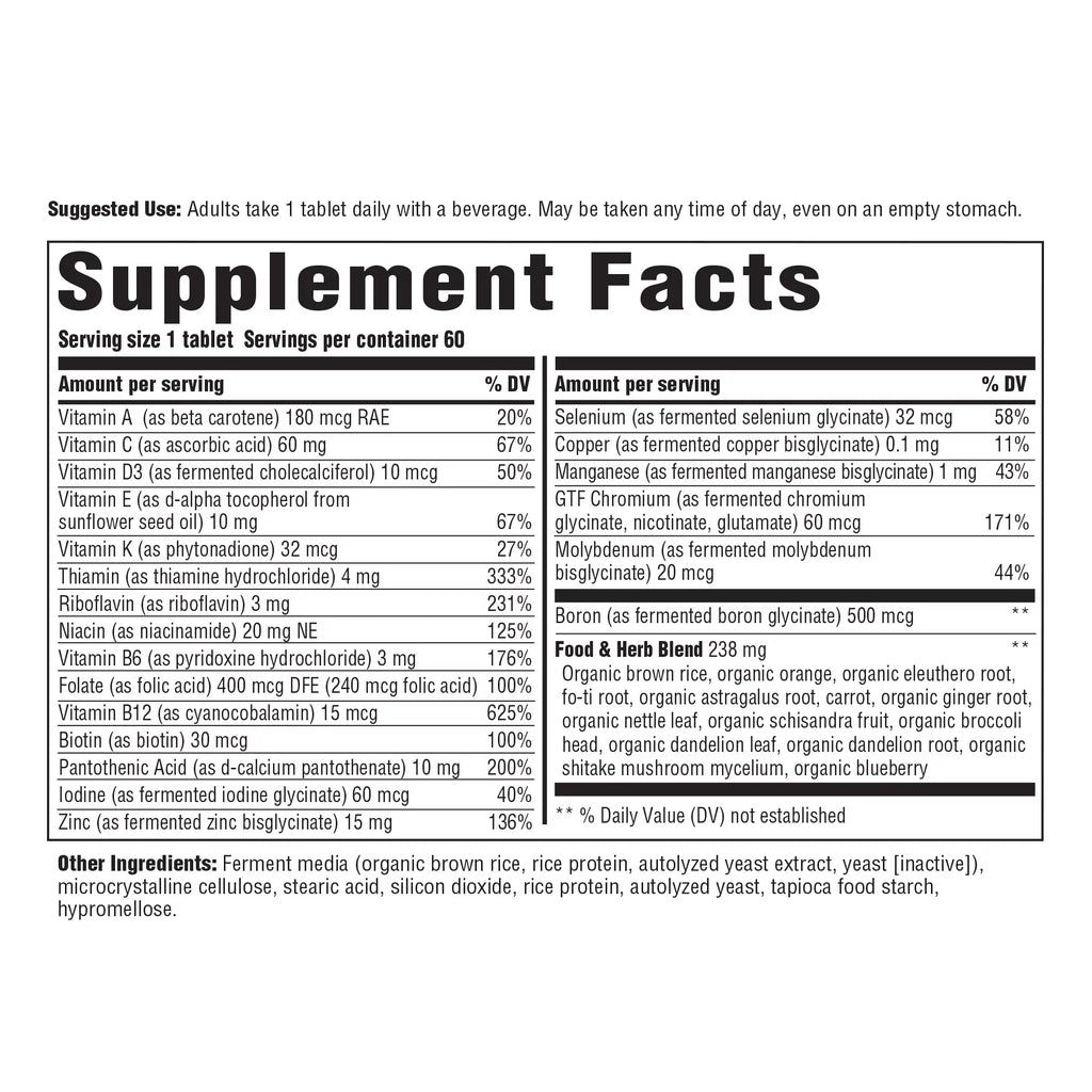 Men's Daily Iron Free Multivitamin 60 Count X5939