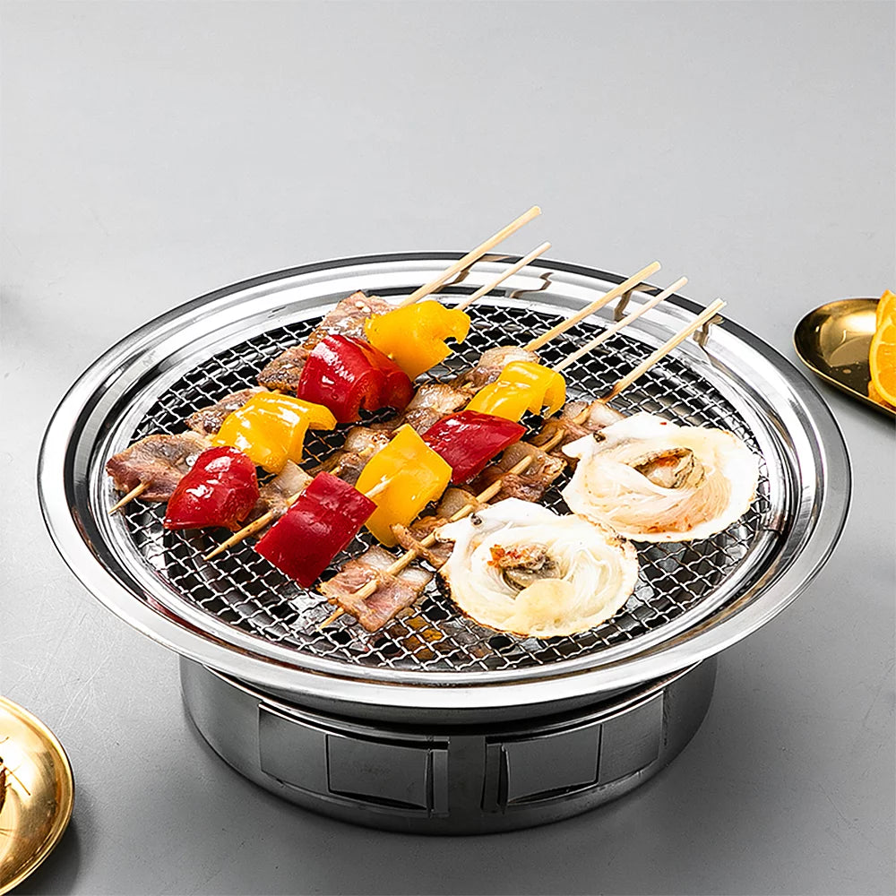 Charcoal Grill Non-stick Portable Stainless Steel BBQ F355031