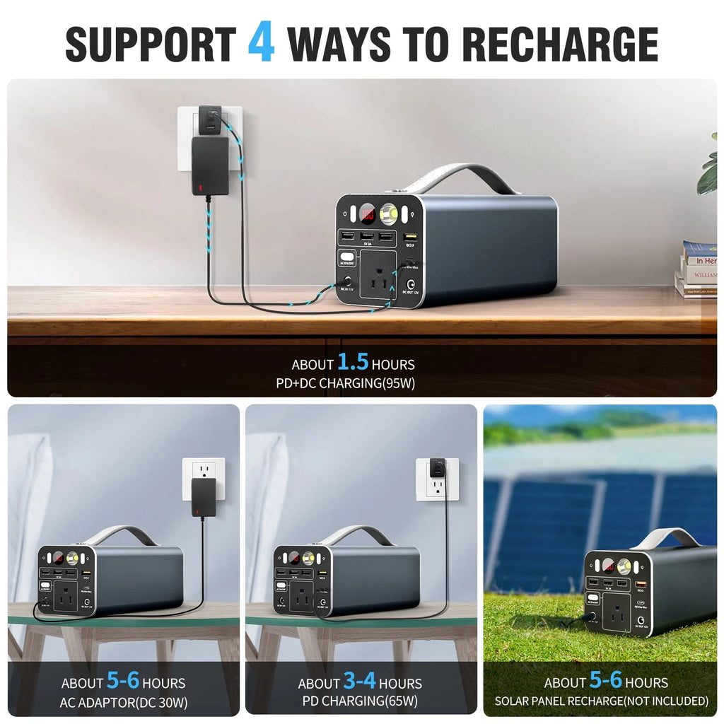 Portable Power Station 300W 300Wh Solar Generator with AC Outlet O143620