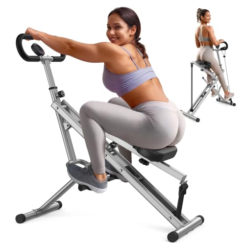 Pink Foldable Rowing Machine with 4 Resistance Bands G42822