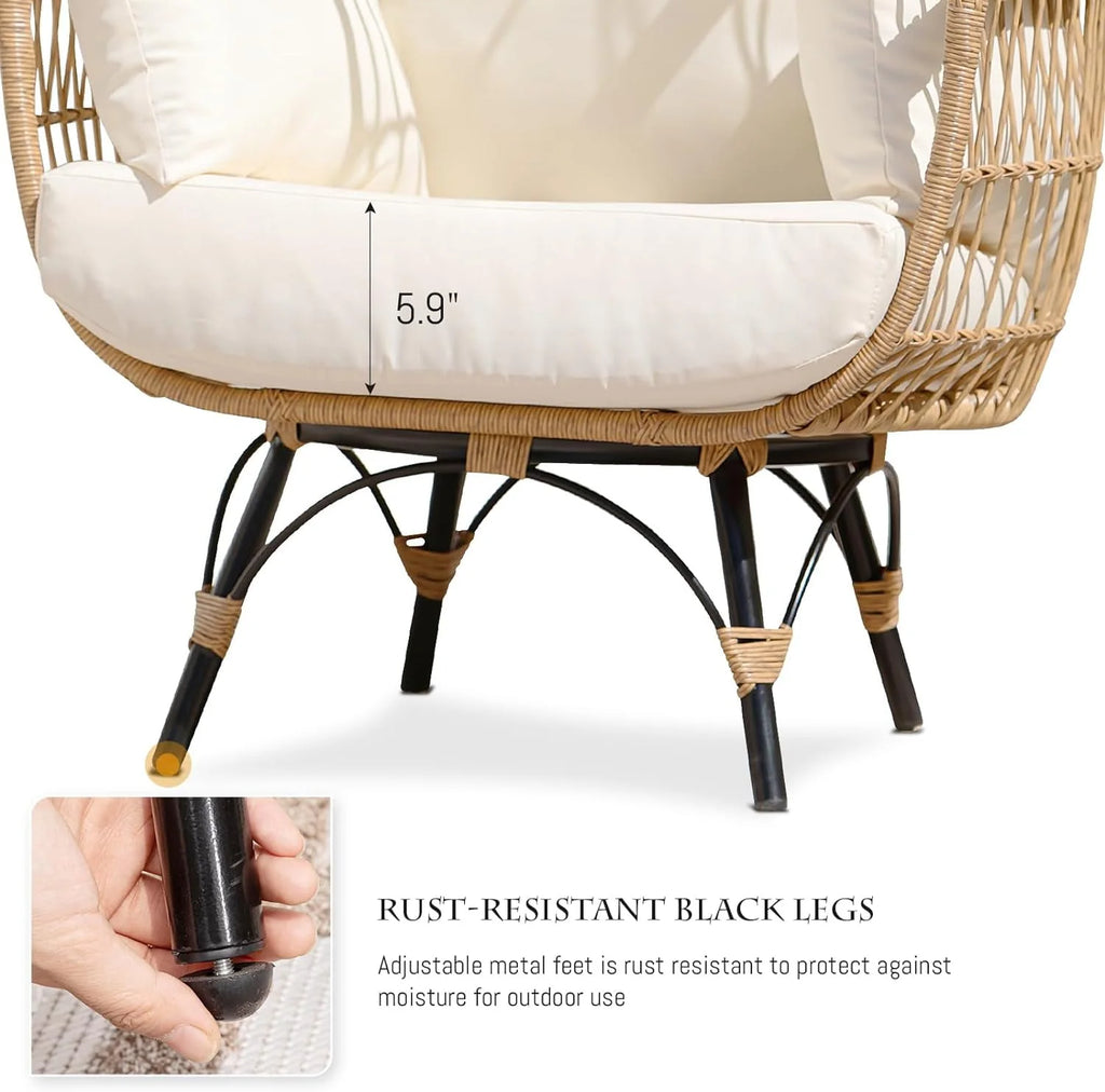 Yellow Wicker Egg Chair 440lb R48245