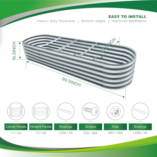 Galvanized Raised Garden Bed Dark Grey O985988