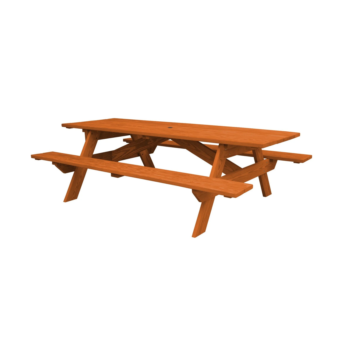 Solid Wood Outdoor Picnic Table with Umbrella Hole H891
