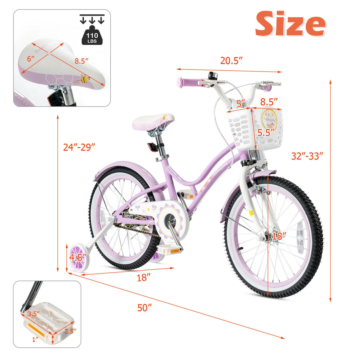 Kids Bike with Training Wheels W4133