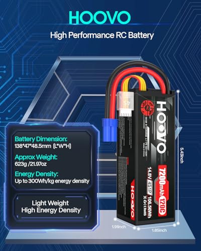7.4V 70C 6200mAh 2S Lipo Battery Hard Case with Plug 2 Packs W223366