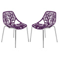 Vintage Modern Dining Chair with Chromed Legs Set of 2 U43053