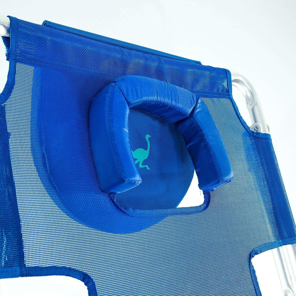Blue Lightweight Outdoor Beach Lounge Chair with Footrest D205