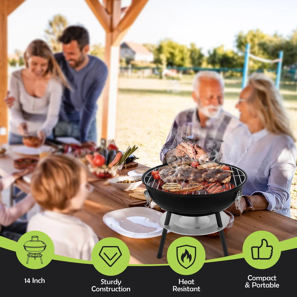 14 inch Portable Charcoal Grill with Black Lid T4655
