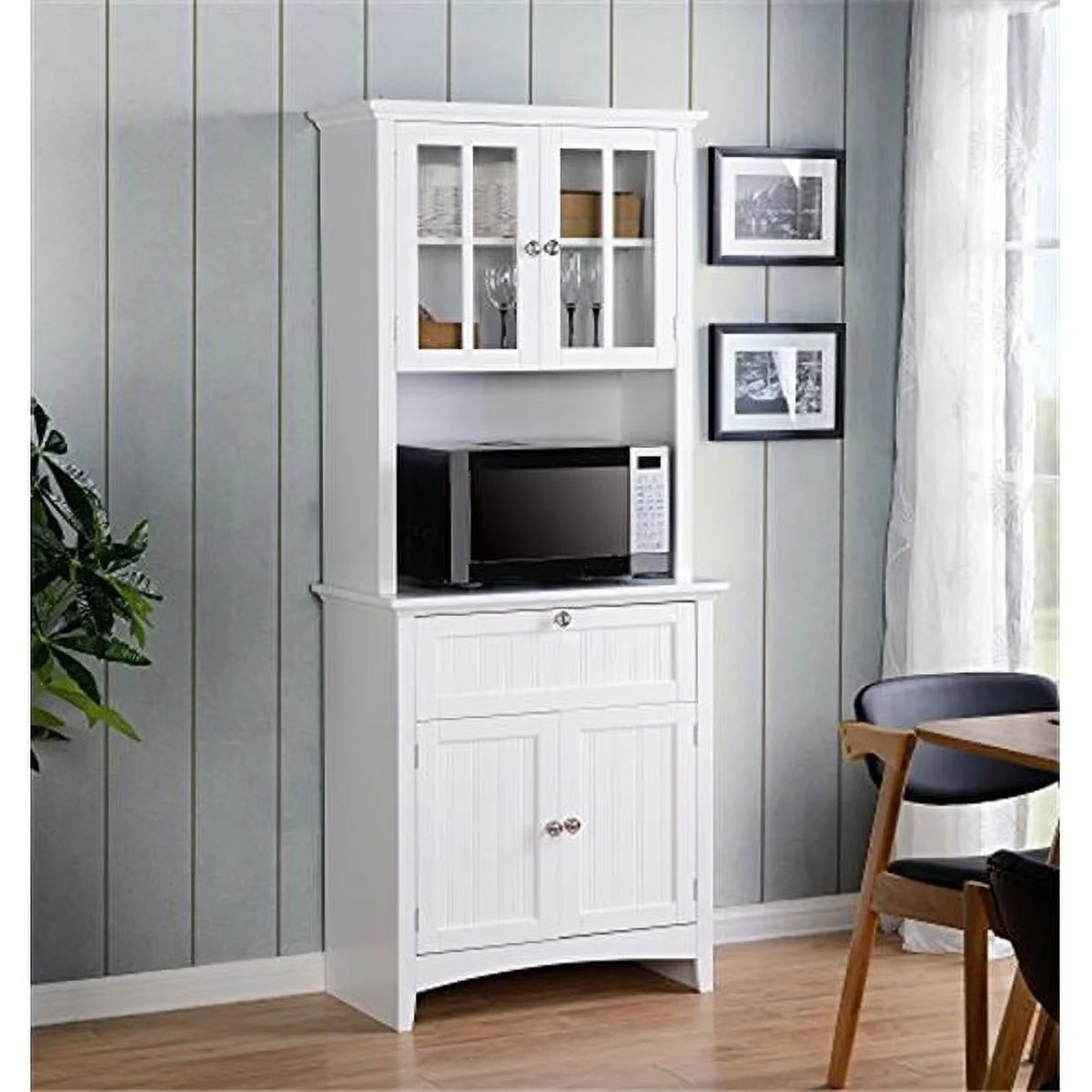 Buffet & Hutch with Framed Glass Doors H6356