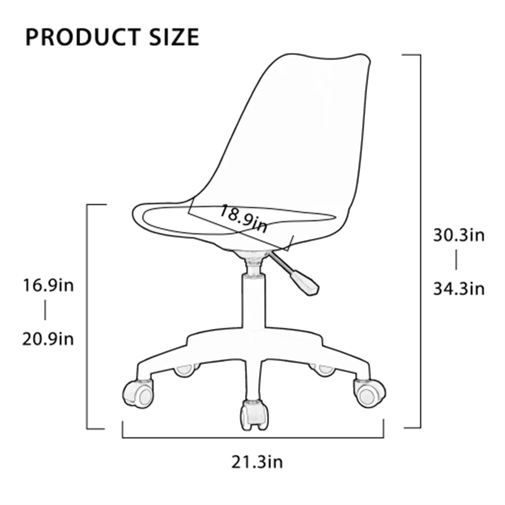 Adjustable 360 °Swivel Armless Computer Chair with Wheels E3953