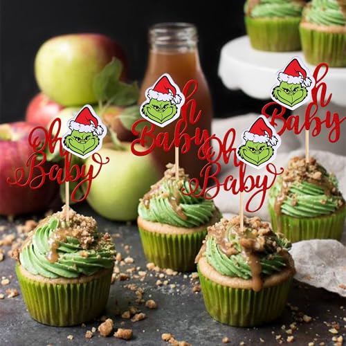 36 PCS Christmas Cupcake Toppers Double Sided Cupcake Picks M659
