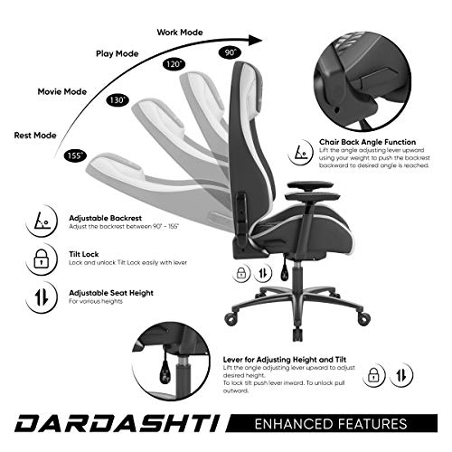 Black Leather Ergonomic Gaming Chair S41299