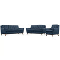 Navy Blue Fabric Sofa Set I7283