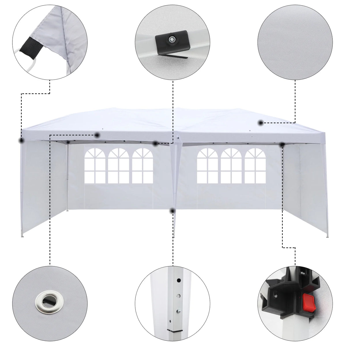 10'X20' Pop up Canopy Tent White P483485